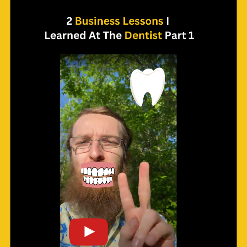 Man holding 2 fingers to illustrate 2 lessons he learned at the dentist